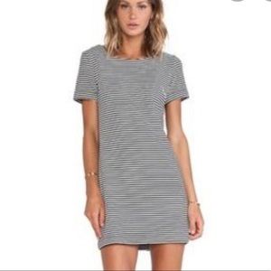 Splendid micro stripe short sleeve round neck mini‎ dress size medium